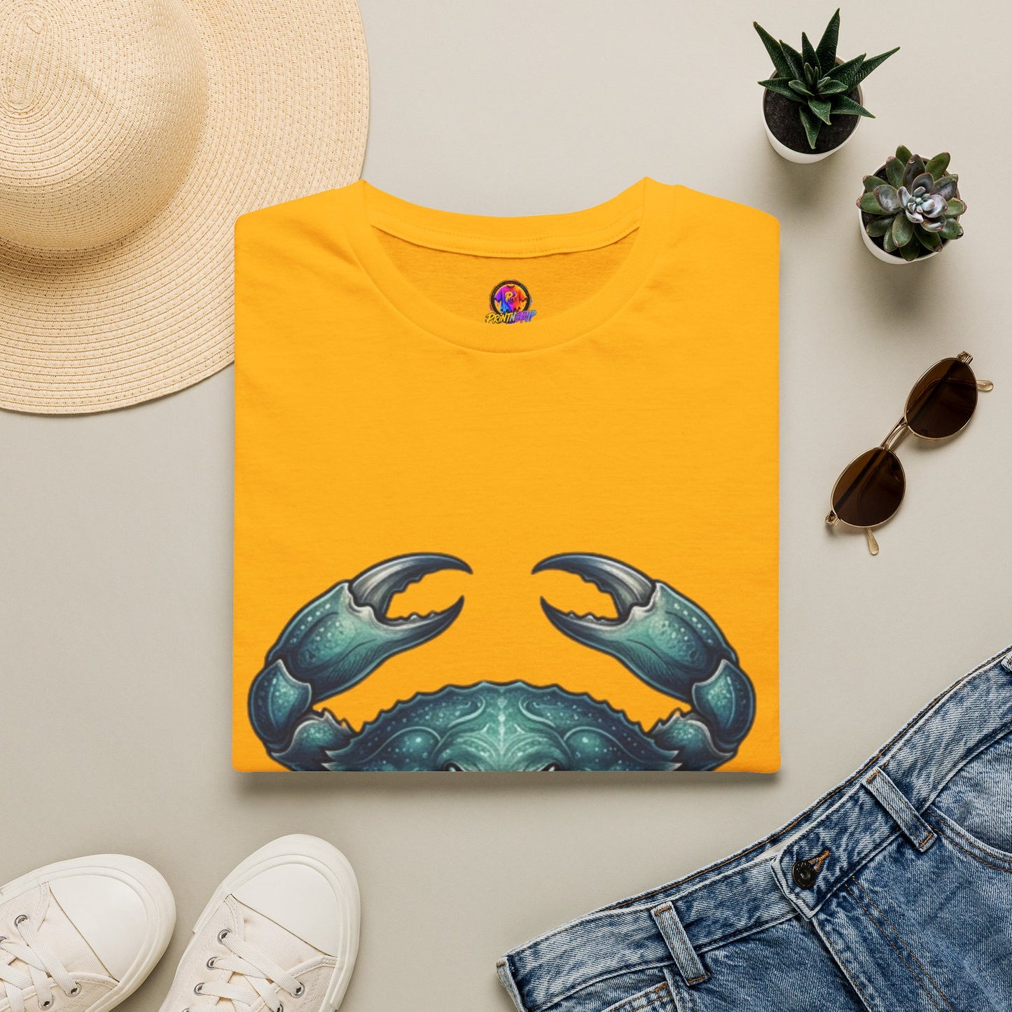 Crab Graphic T-Shirt — Coastal Sea Creature Tee