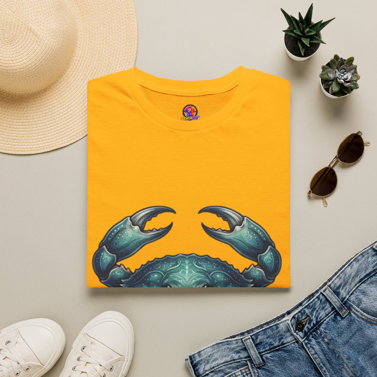 Crab Graphic T-Shirt — Coastal Sea Creature Tee