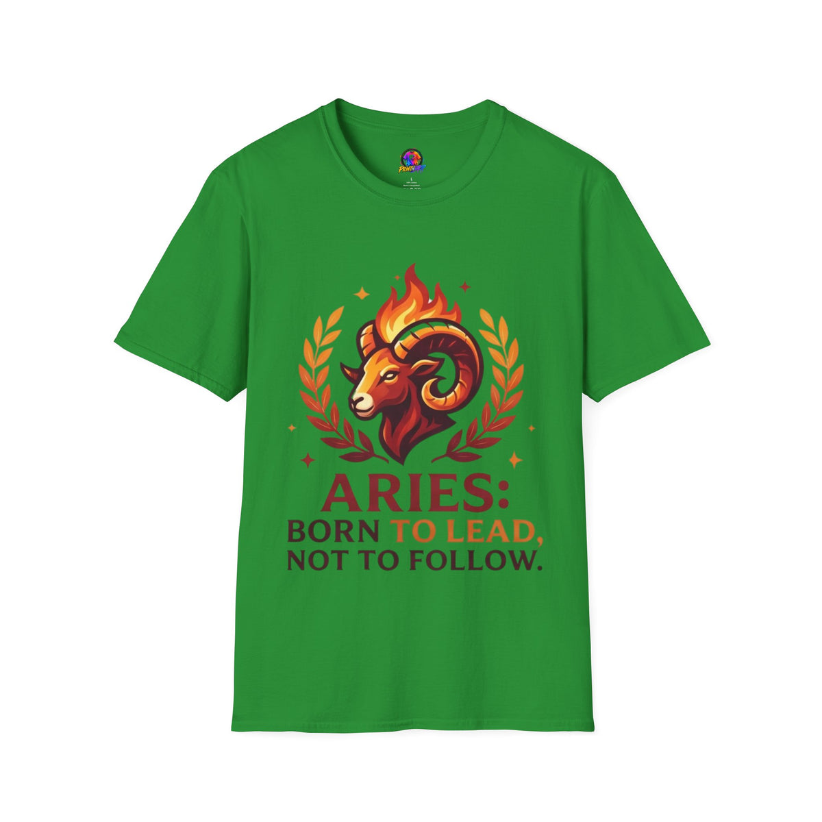Aries Zodiac T-Shirt — "Born to Lead Not to Follow" Ram Graphic