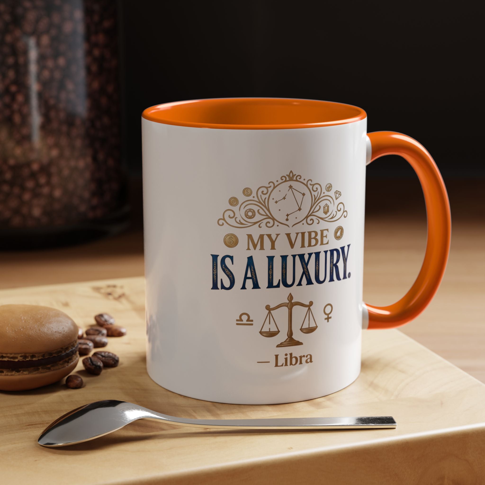 Libra Coffee Mug — "My Vibe Is A Luxury" Zodiac Accent Mug