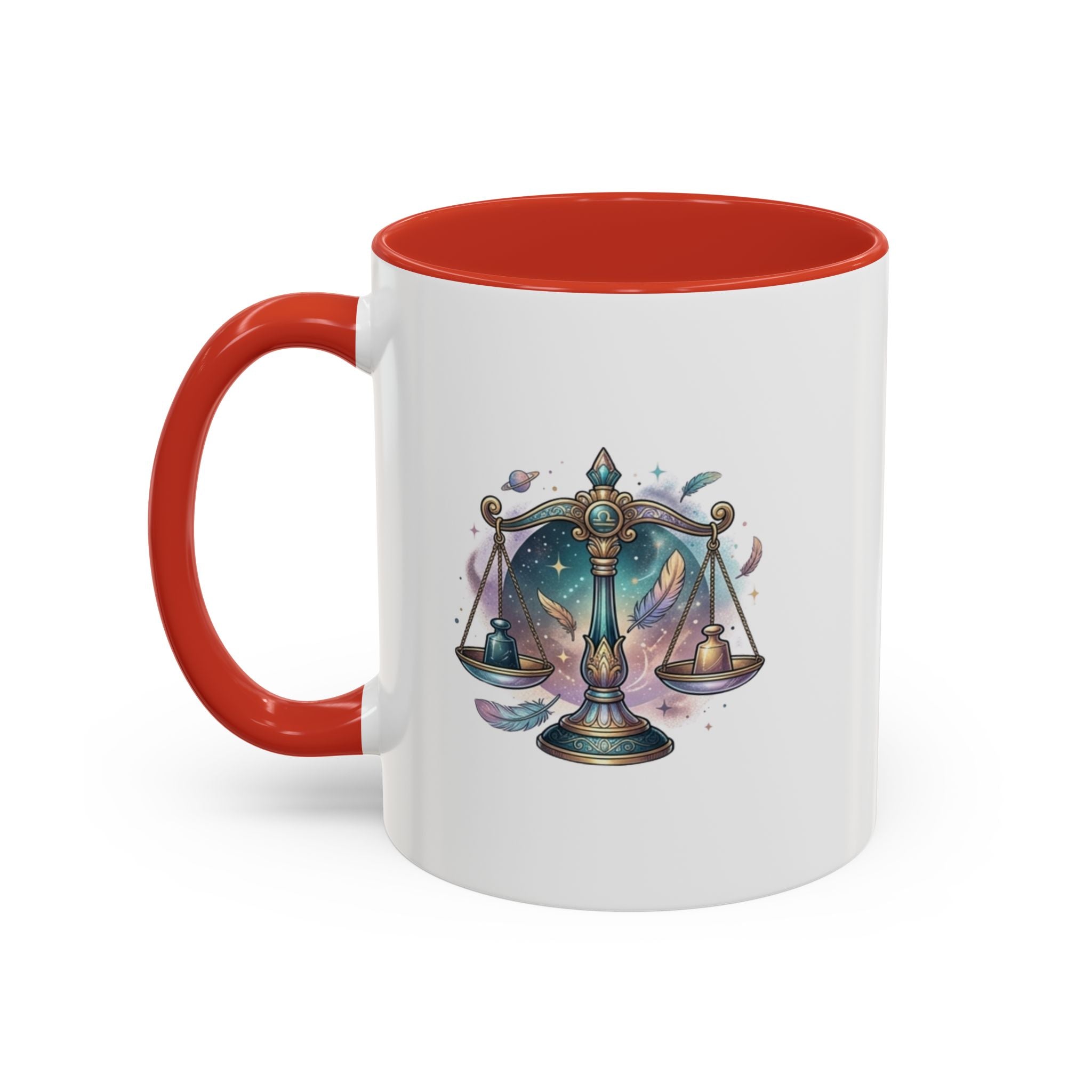 Libra Zodiac Scales Accent Coffee Mug — Astrology Constellation Gift