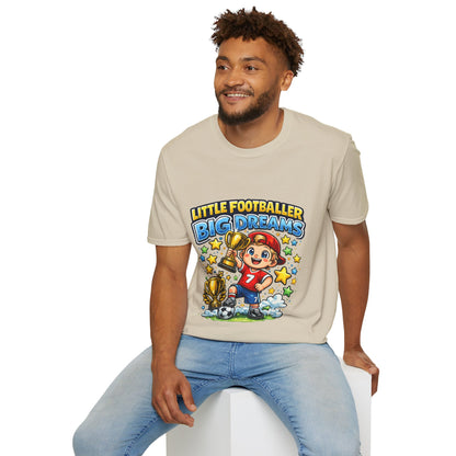 Kids Football T‑Shirt — "Little Footballer Big Dreams" Graphic Tee