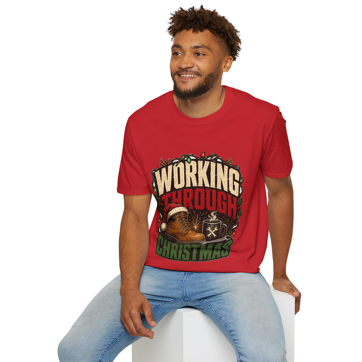 Working Through Christmas T-Shirt — Funny Holiday Nurse/Worker Gift
