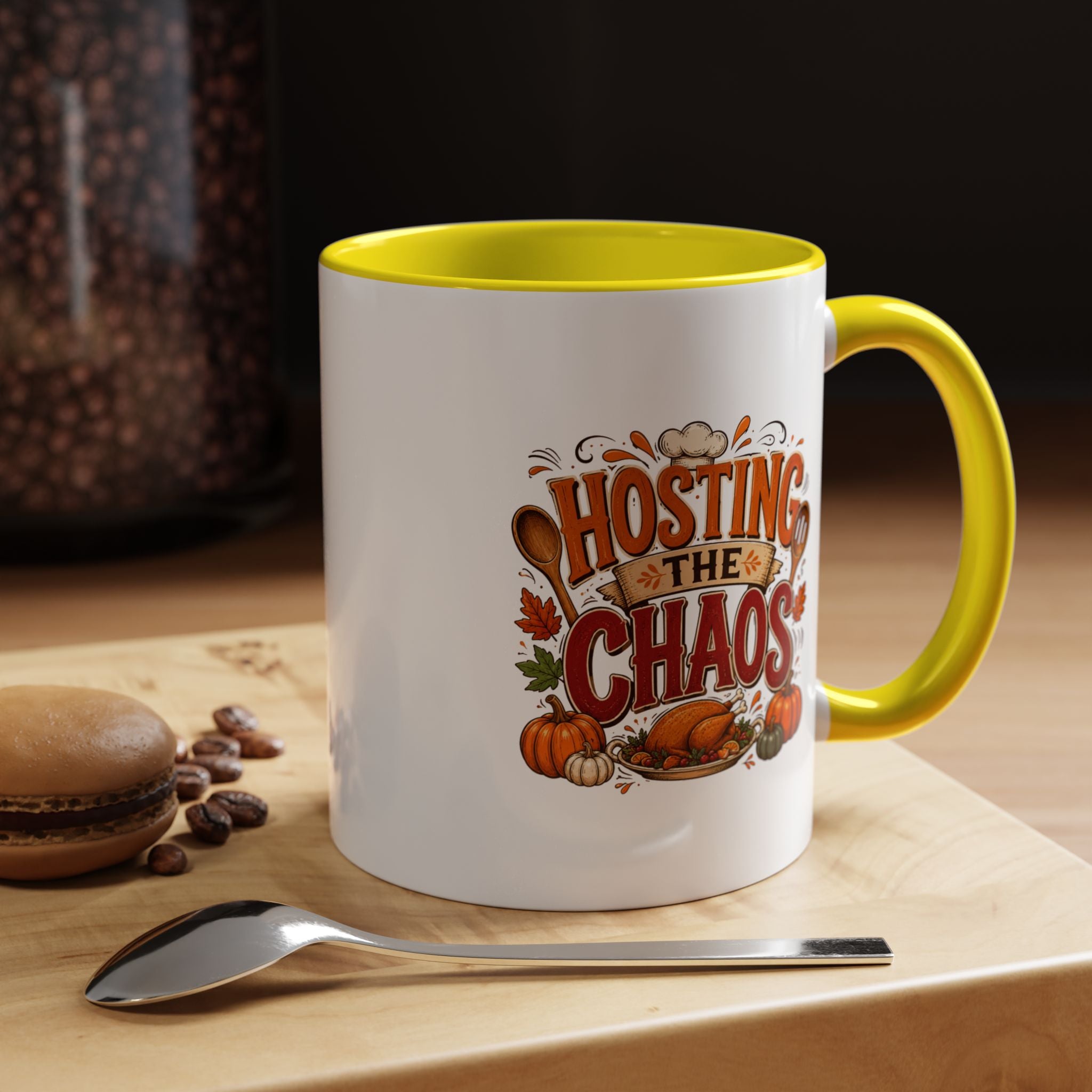 Thanksgiving Mug Hosting the Chaos Accent Coffee Mug — Thanksgiving Pumpkin Fall Kitchen Gift