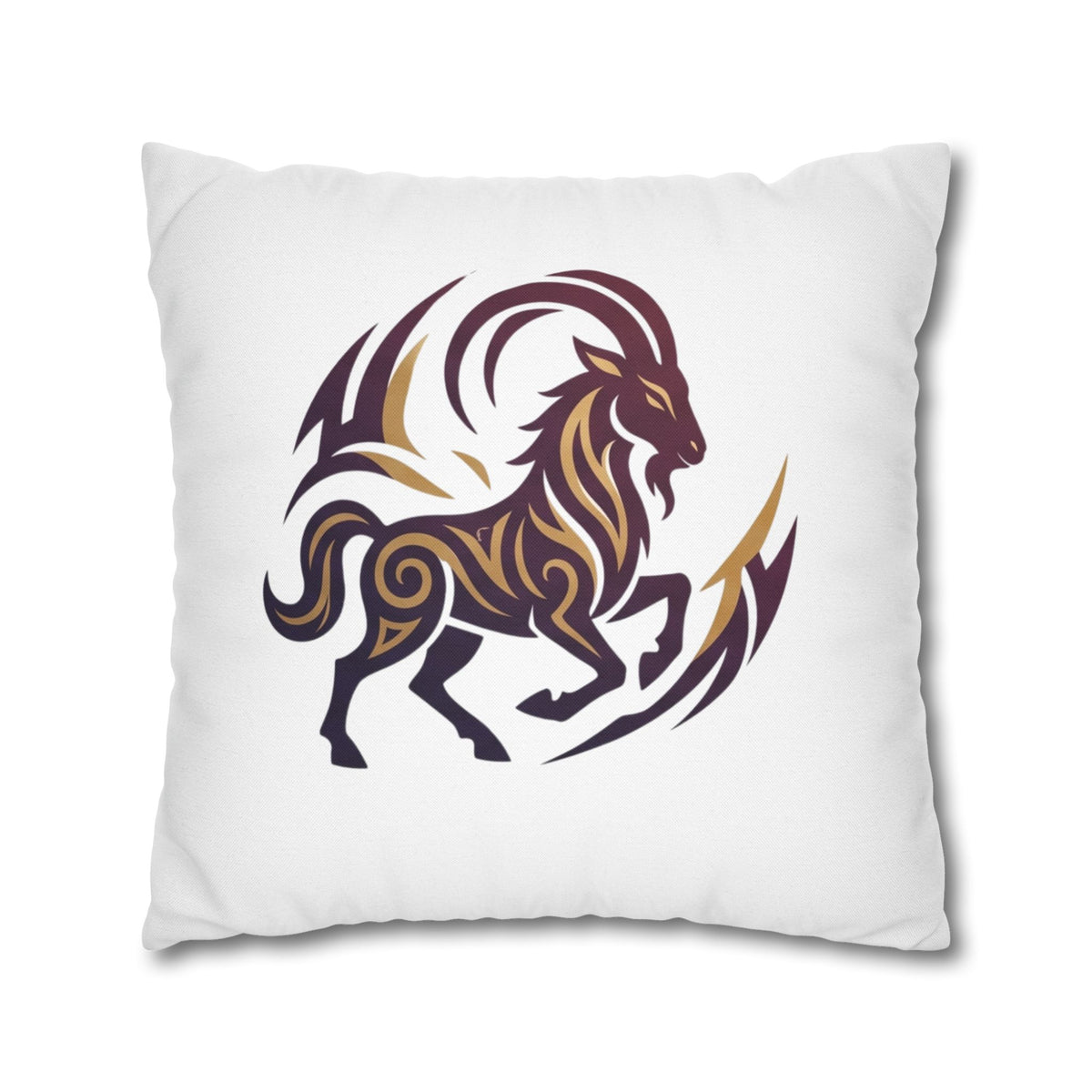 Capricorn Tribal Goat Decorative Pillowcase — Zodiac Accent Pillow