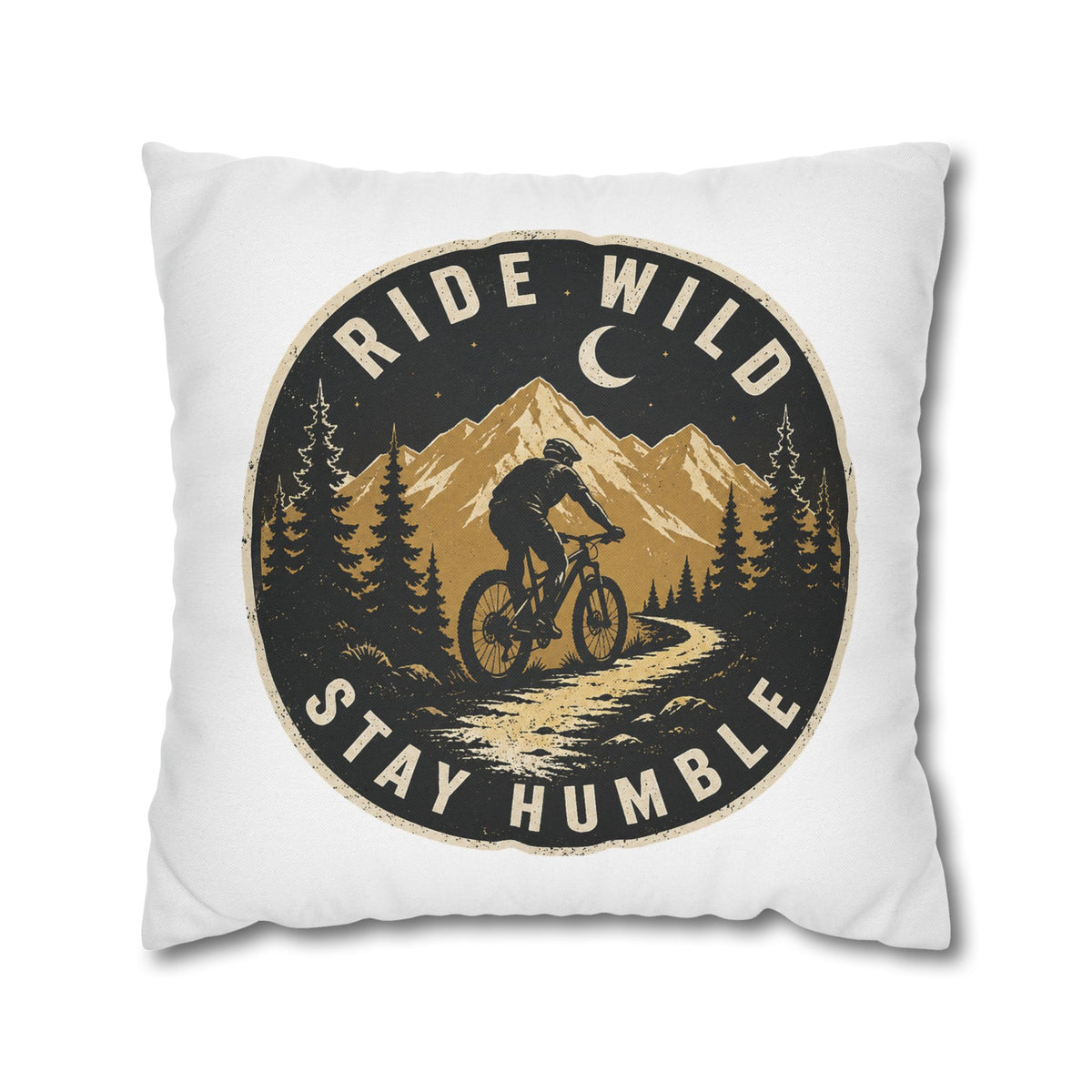 Ride Wild Stay Humble Mountain Biker Pillowcase Milo Bailey Dog Dad Mom