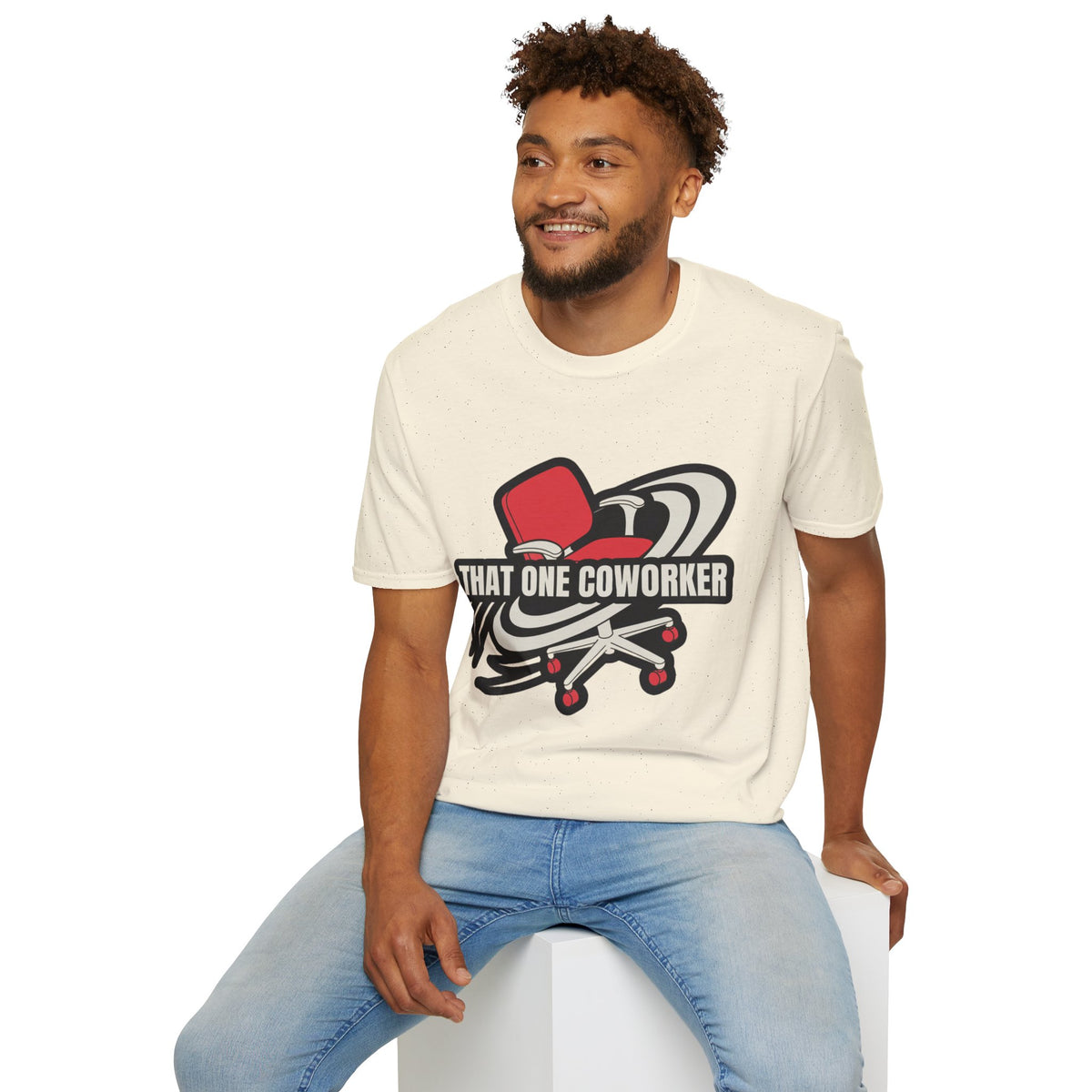 "That One Coworker" Graphic T-Shirt – Funny Office Chair Skateboard Tee - Trending Now - August 2026