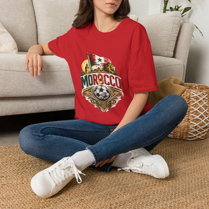 Morocco Soccer T-Shirt — Vintage Flag & Lion Football Tee
