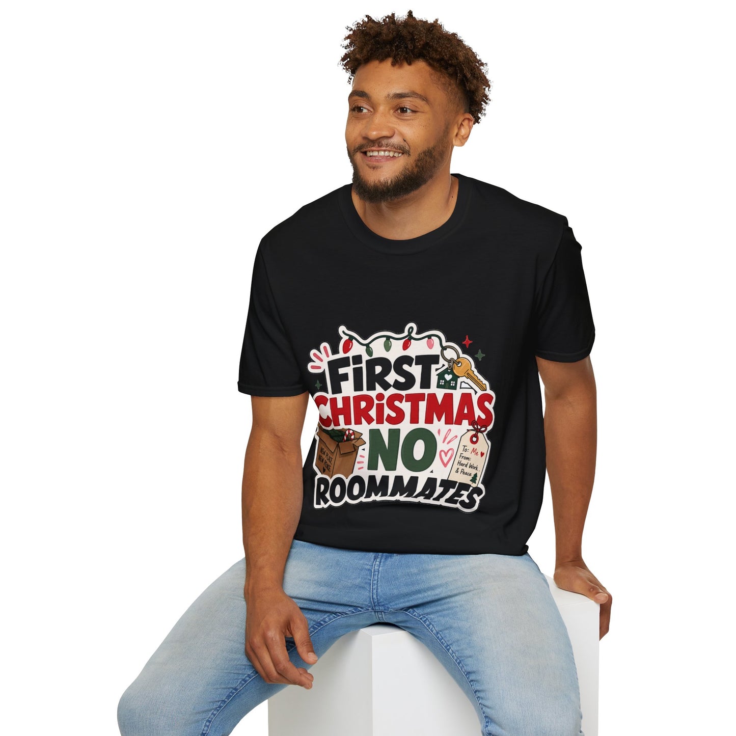 First Christmas No Roommates T-Shirt — Funny Holiday New Home Tee