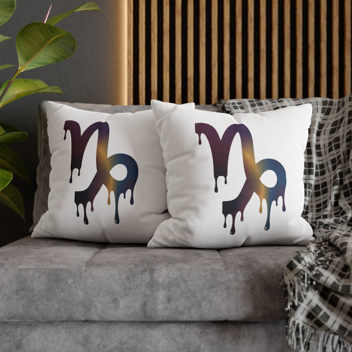 Capricorn Drip Zodiac Pillowcase — Decorative Astrology Accent