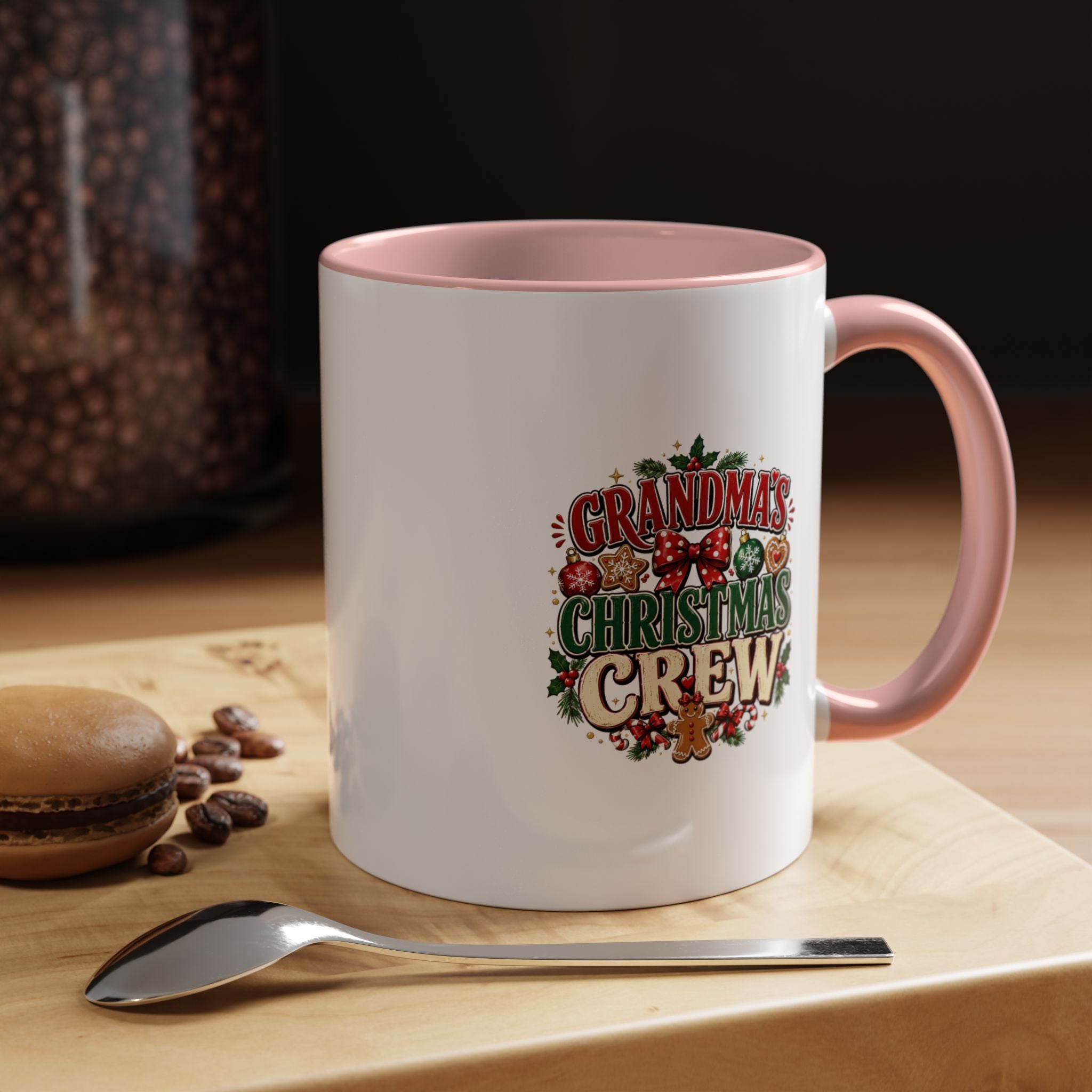 Grandma's Christmas Crew Accent Coffee Mug — Festive Holiday Gift for Grandma