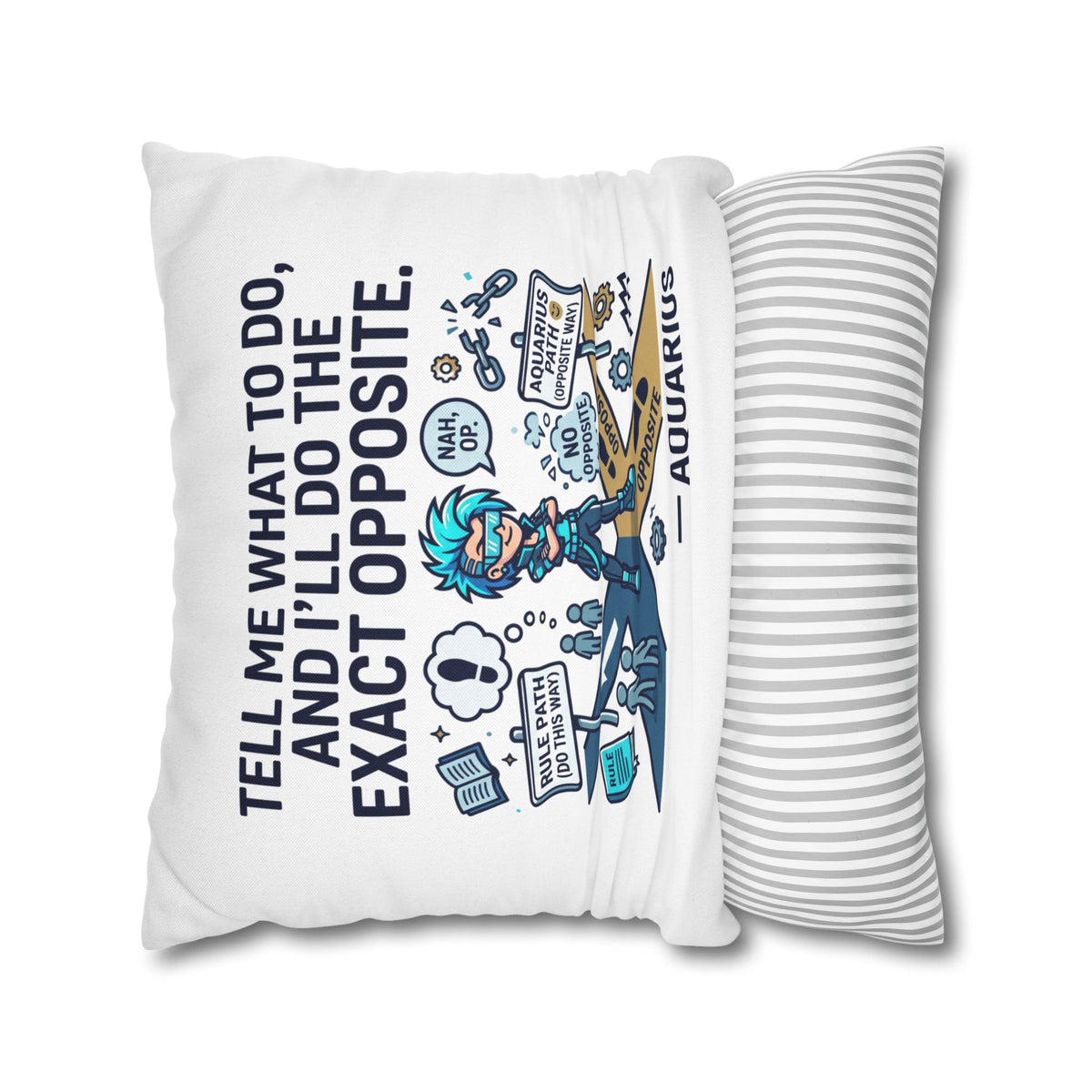 Aquarius Zodiac Spun Polyester Square Pillowcase