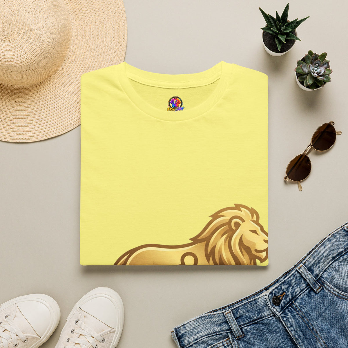 Leo Zodiac Lion T-Shirt — Gold Astrology Tee for Leo Birthdays & Zodiac Fans