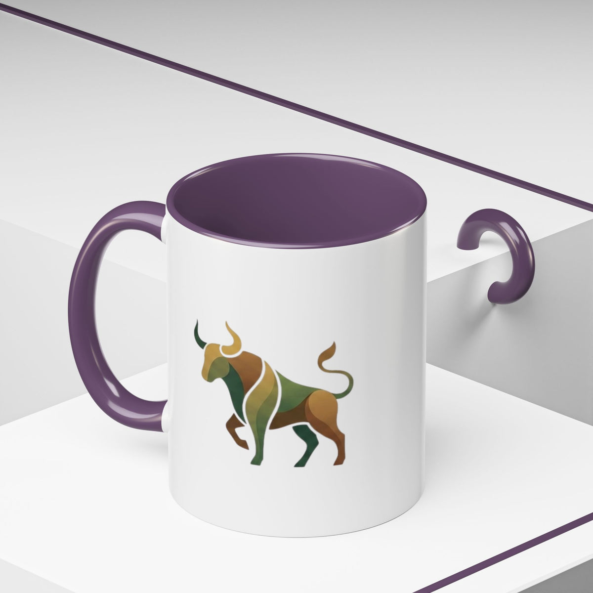Taurus Geometric Bull Accent Coffee Mug — Taurus Zodiac Gift