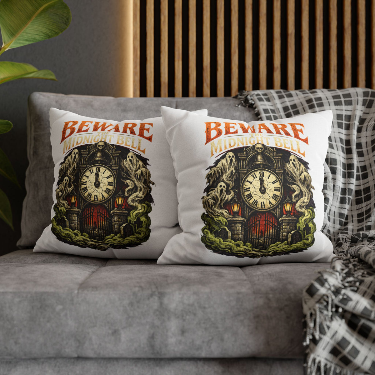Halloween Beware Midnight Bell Decorative Pillowcase