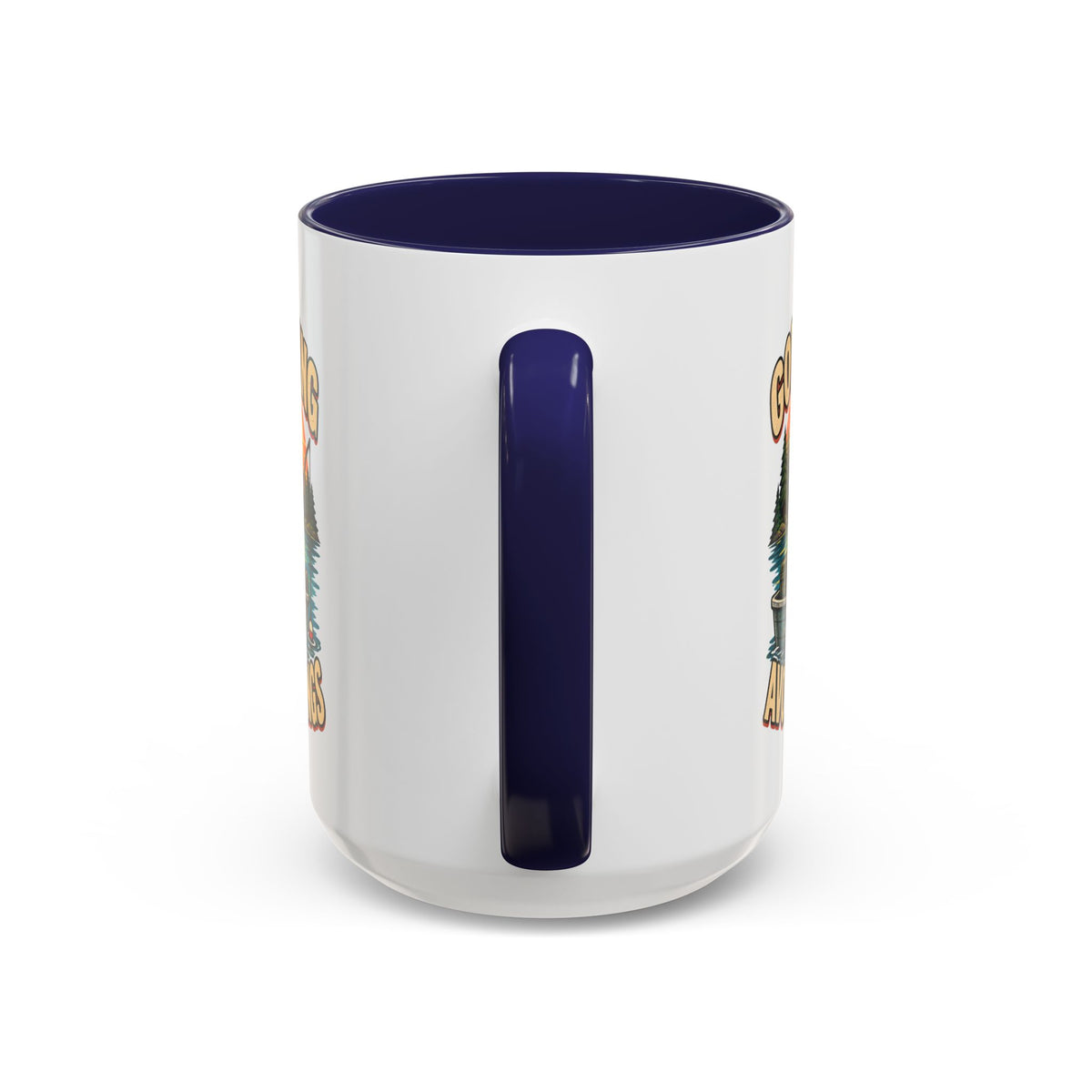 Funny And Witty "Gone Fishing Avoiding Feelings" Accent Coffee Mug (11, 15oz)