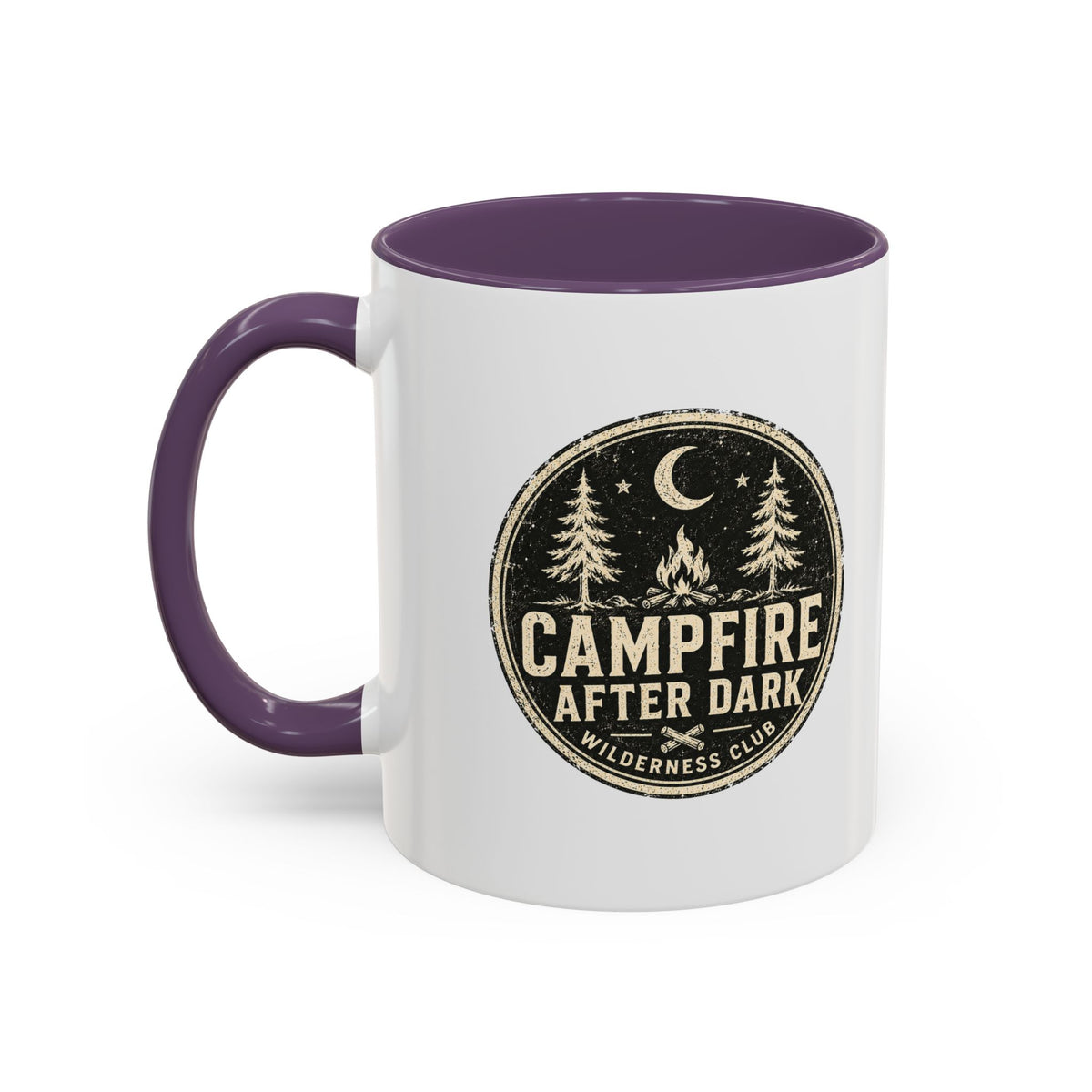 Milo Bailey Dog Dad Mom Campfire After Dark Accent Coffee Mug — Rustic Camping Coffee Cup