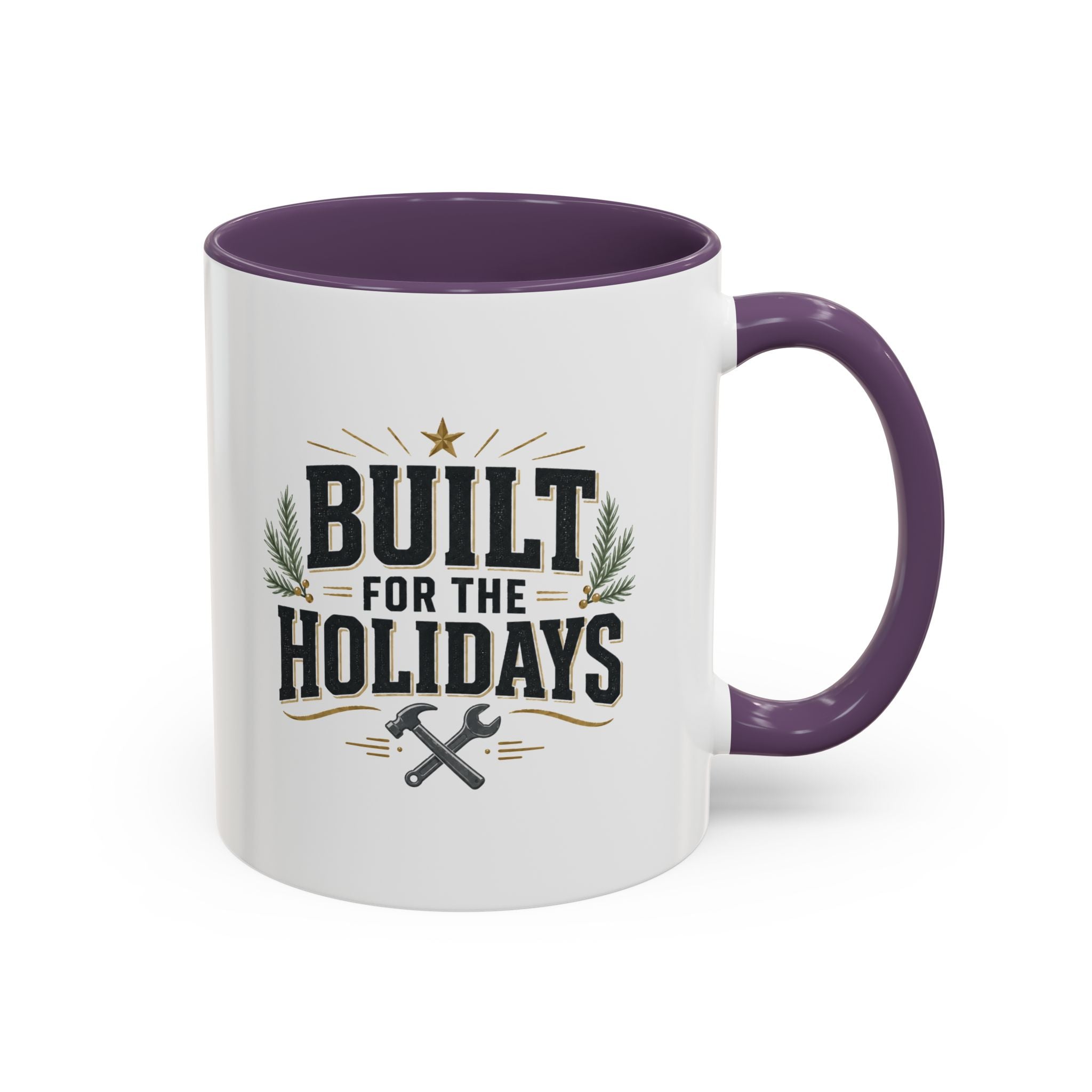 Christmas Built for the Holidays Accent Coffee Mug – Holiday Workshop Coffee Cup