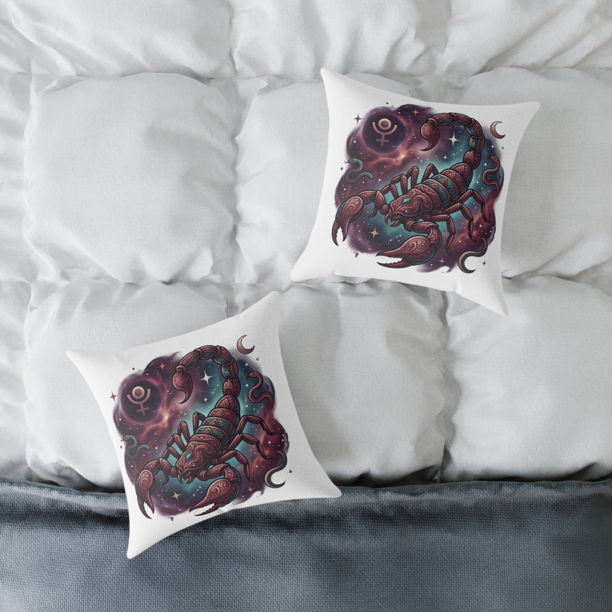 Scorpio Zodiac Astrological Square Poly Canvas Pillow