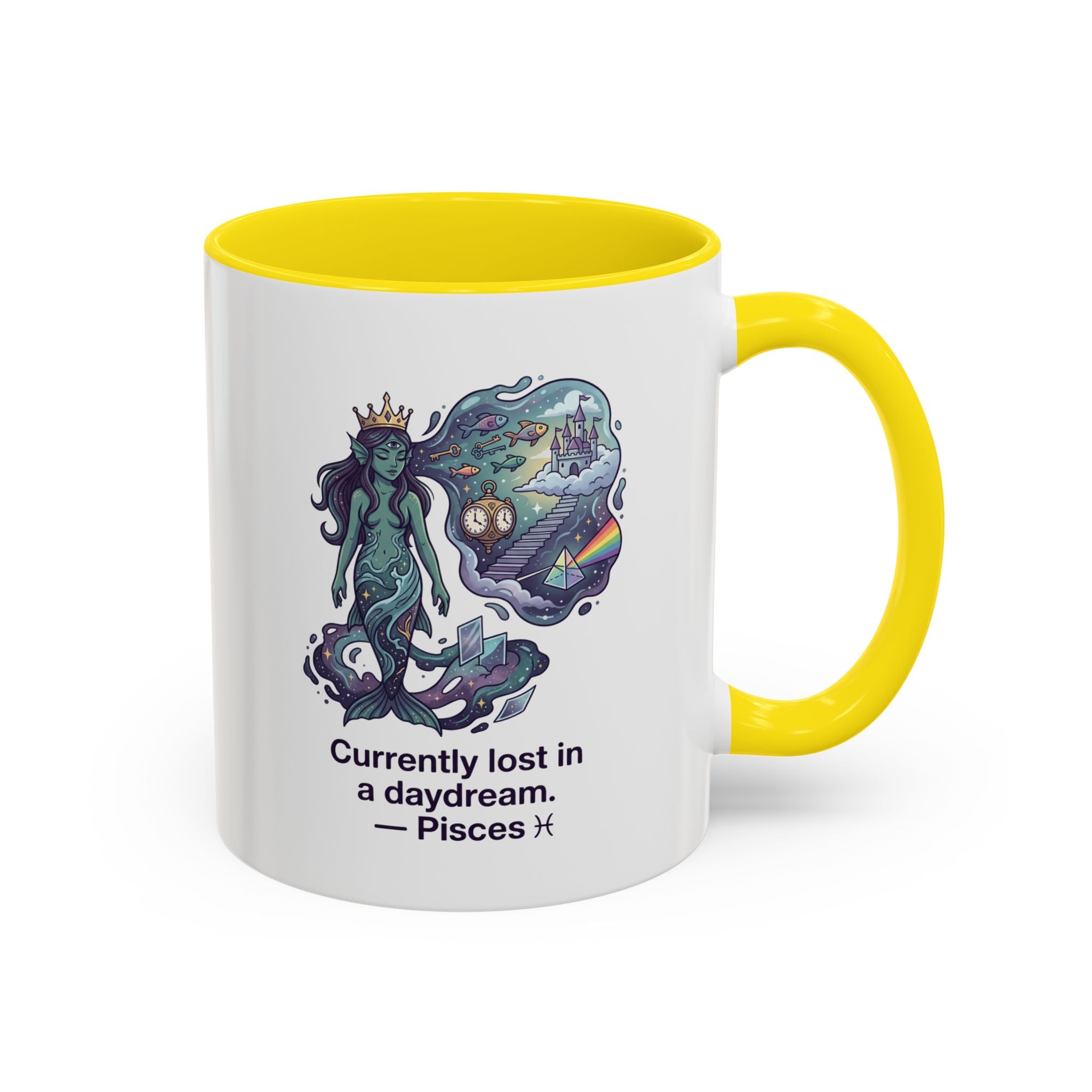 Pisces Daydream Accent Coffee Mug — "Currently lost in a daydream" Astrological Zodiac Gift