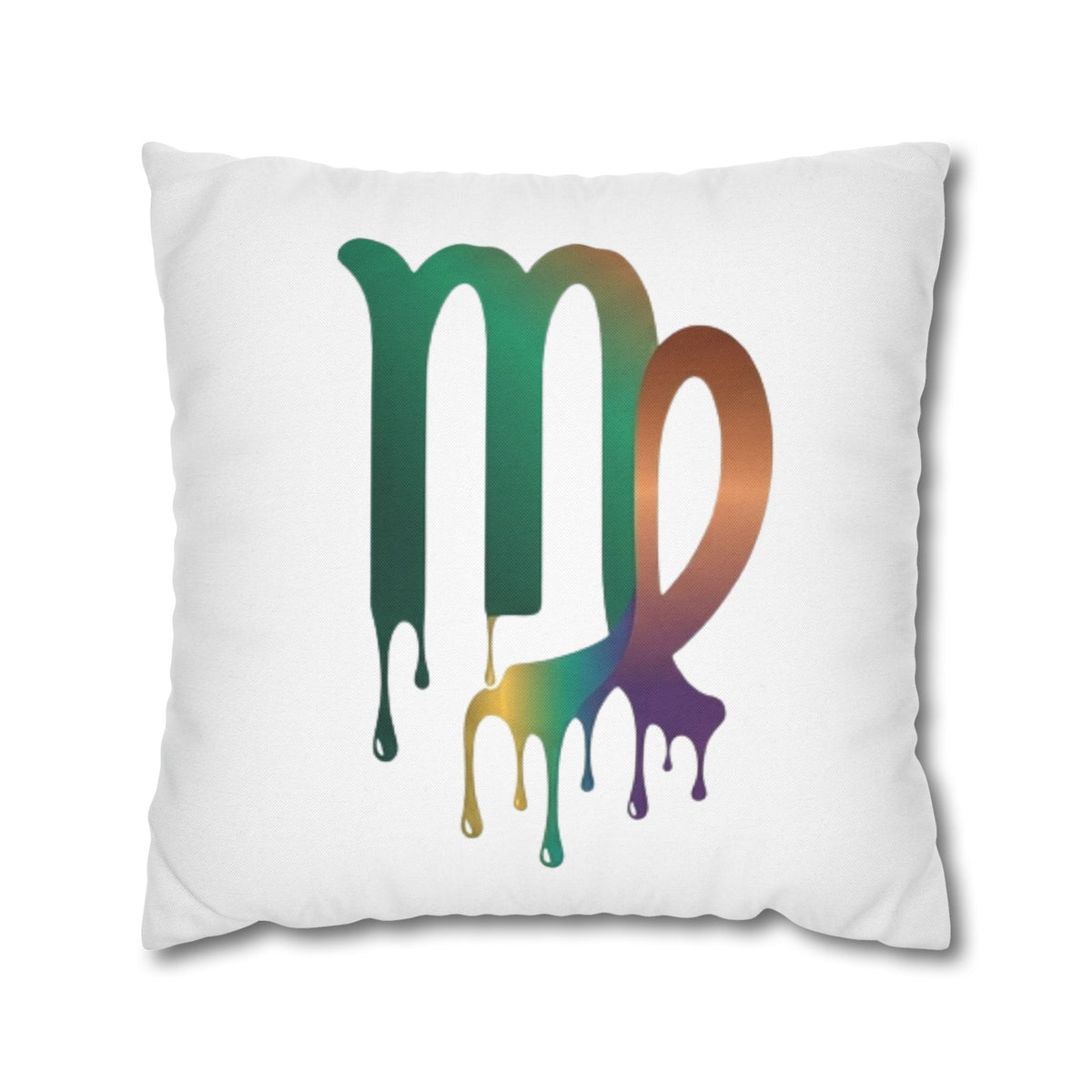 Virgo Zodiac Drip Pillowcase — Colorful Astrology Square Throw Pillow Cover