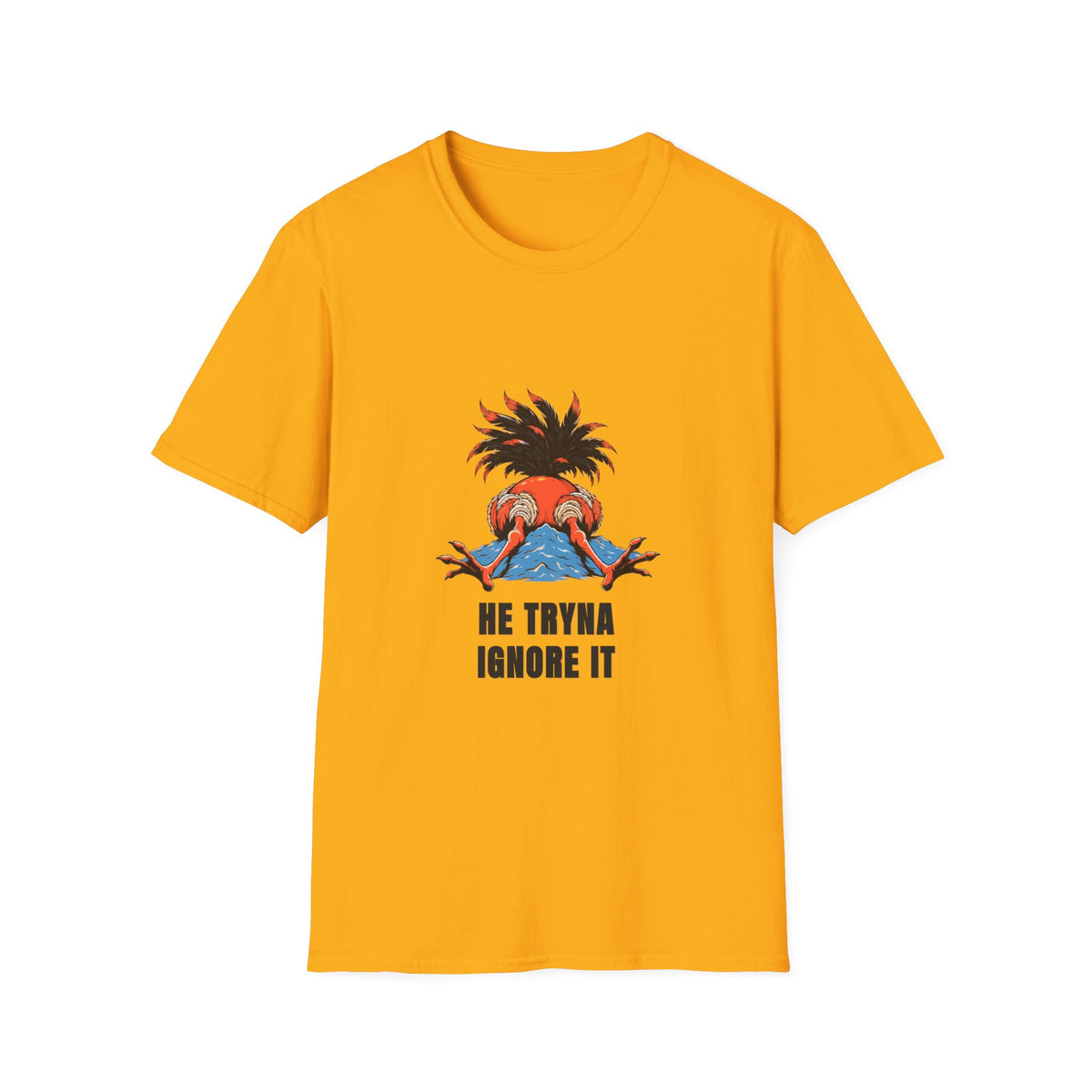 Graphic T-Shirt — 'He Tryna Ignore It' Funny Crab Illustration Tee - Trending Now - August 2026