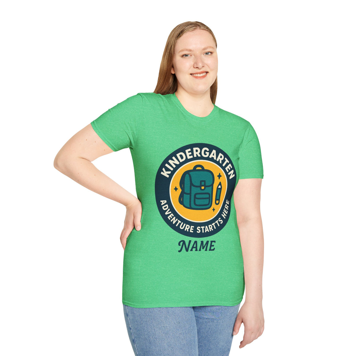 Kindergarten Teacher T‑Shirt – 'Kindergarten' Backpack Badge Design - Trending Now - August 2026