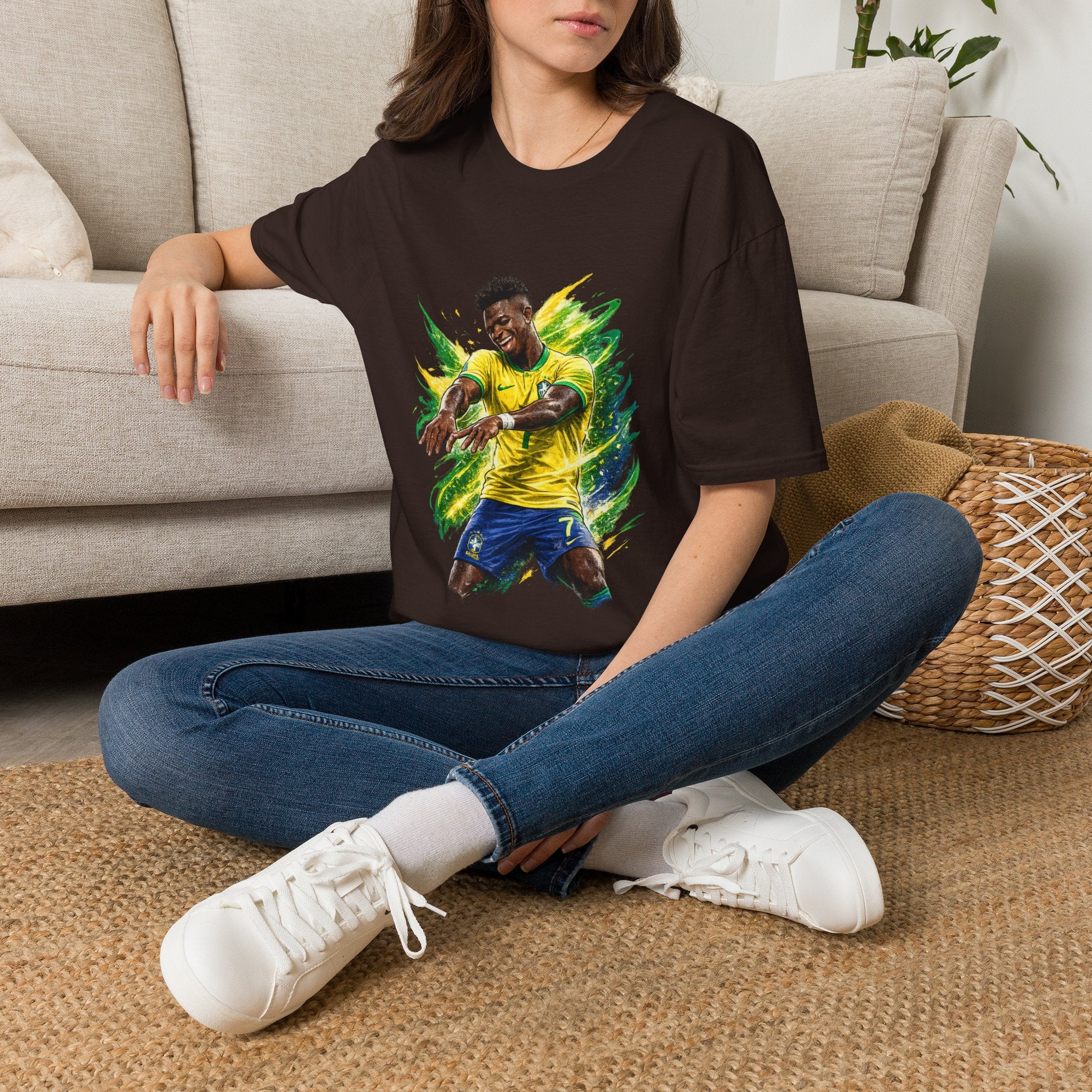 Brazil  Soccer Celebration T-Shirt — Brazilian Football Player Artwork