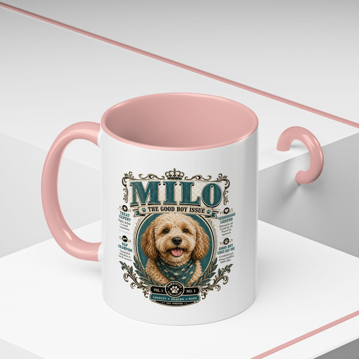 Milo Bailey Dog Dad Mom Milo Dog Portrait Coffee Mug — 'The Good Boy Issue' Accent Mug