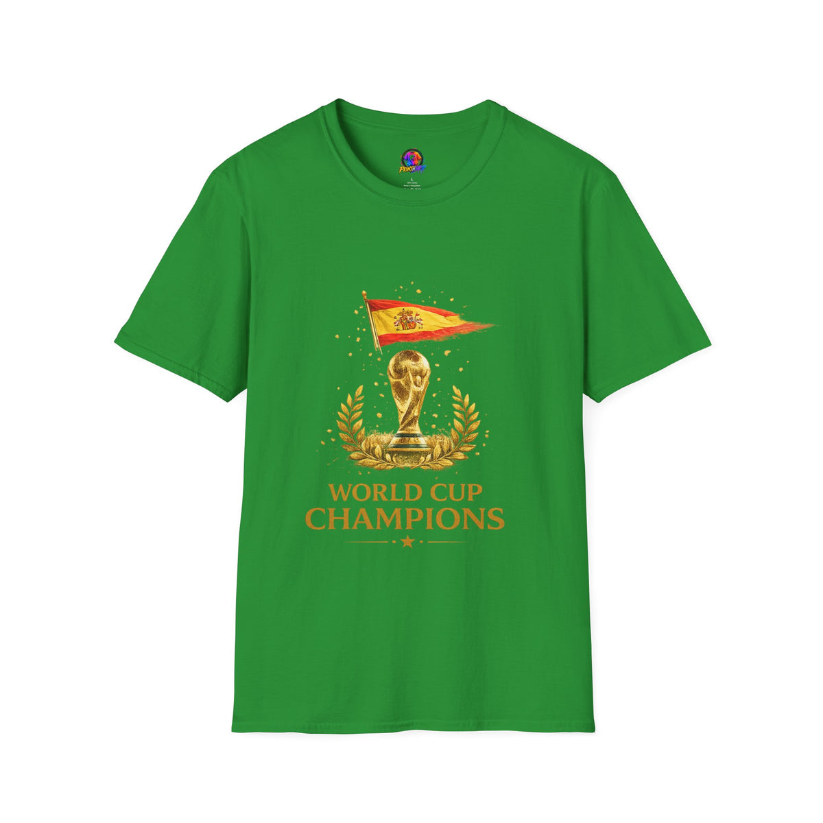 Spain World Cup Champions T-Shirt — Spanish Flag & Trophy Soccer Tee