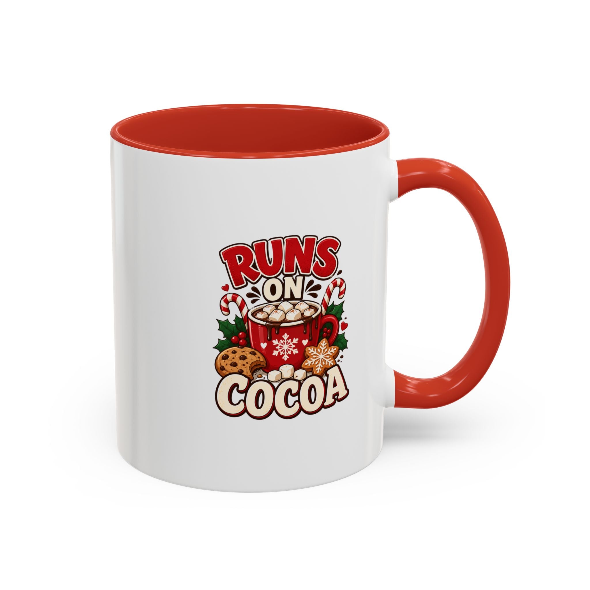 Runs on Cocoa Accent Coffee Mug — Holiday Hot Cocoa Gift