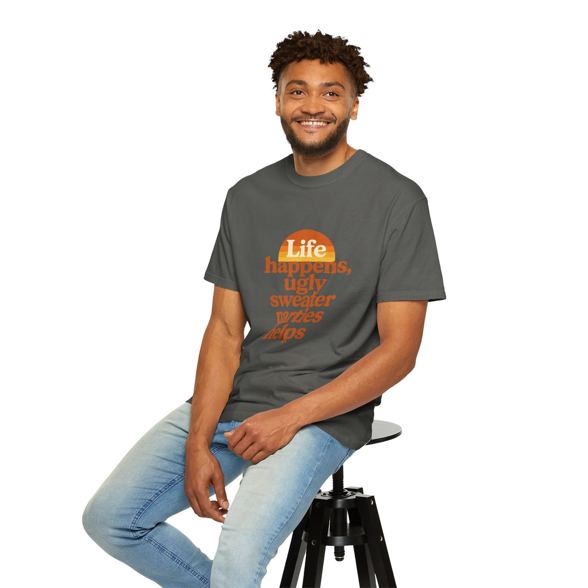 Life Happens Ugly Sweater Parties Helps T-Shirt - Trending Now - October 2026