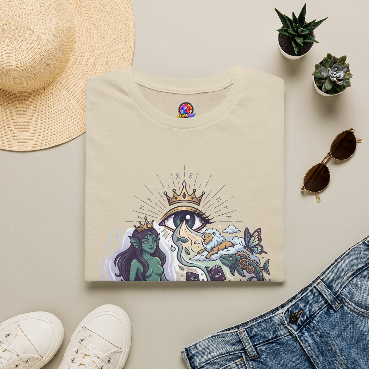Pisces Zodiac Mystical Mermaid Art T-Shirt — "Sensitive soul with a wild imagination"