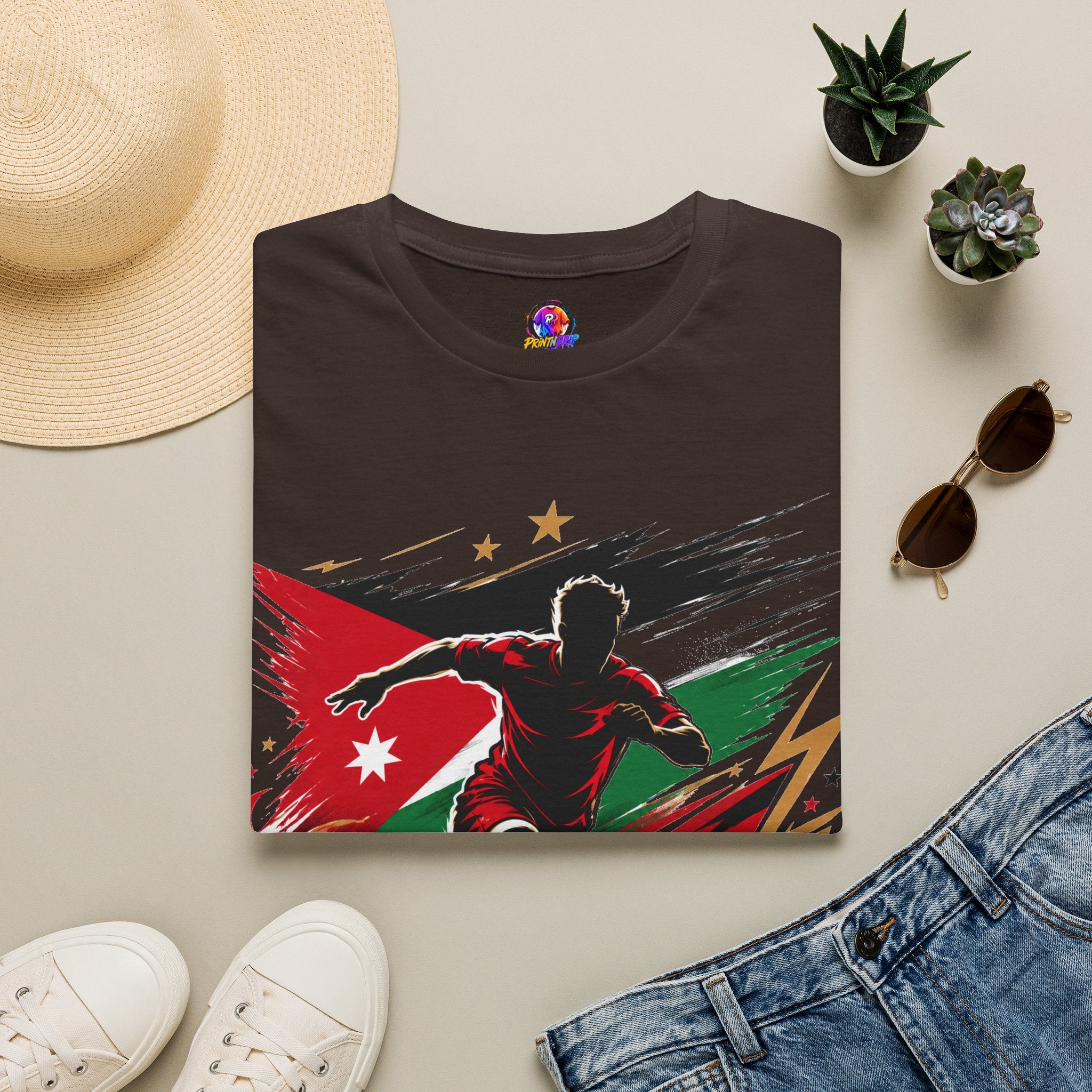Jordan Soccer T‑Shirt — Desert Courage Flag Design
