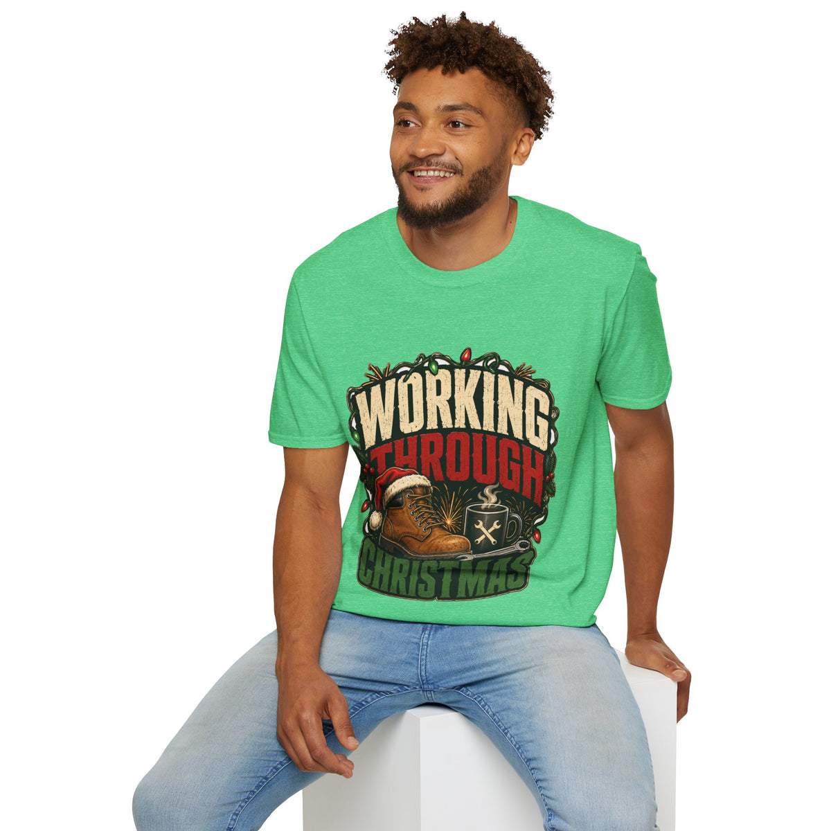 Working Through Christmas T-Shirt — Funny Holiday Nurse/Worker Gift