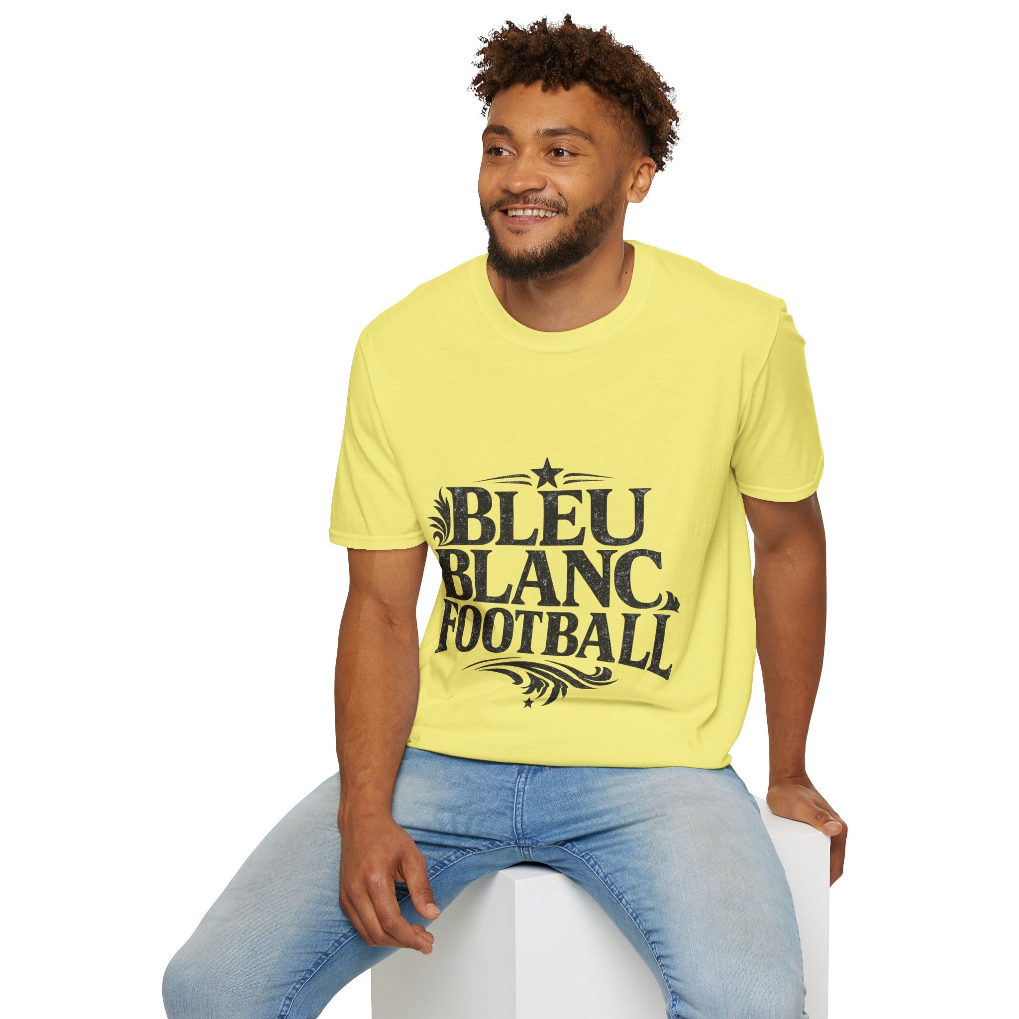 France Bleu Blanc Football T-Shirt — Vintage French Football Tee