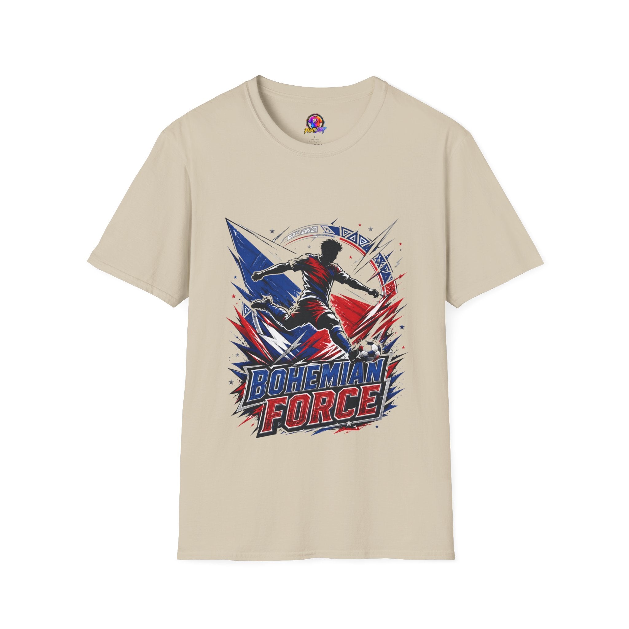 Czechia Bohemian Force Graphic T‑Shirt — Energetic Soccer Player Silhouette