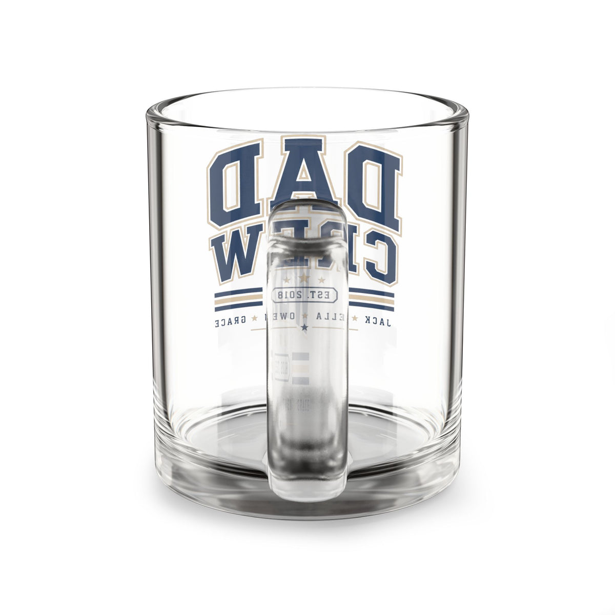 Glass Mug, 10oz Milo Bailey Dog Dad Mom Glass Mug, 10oz