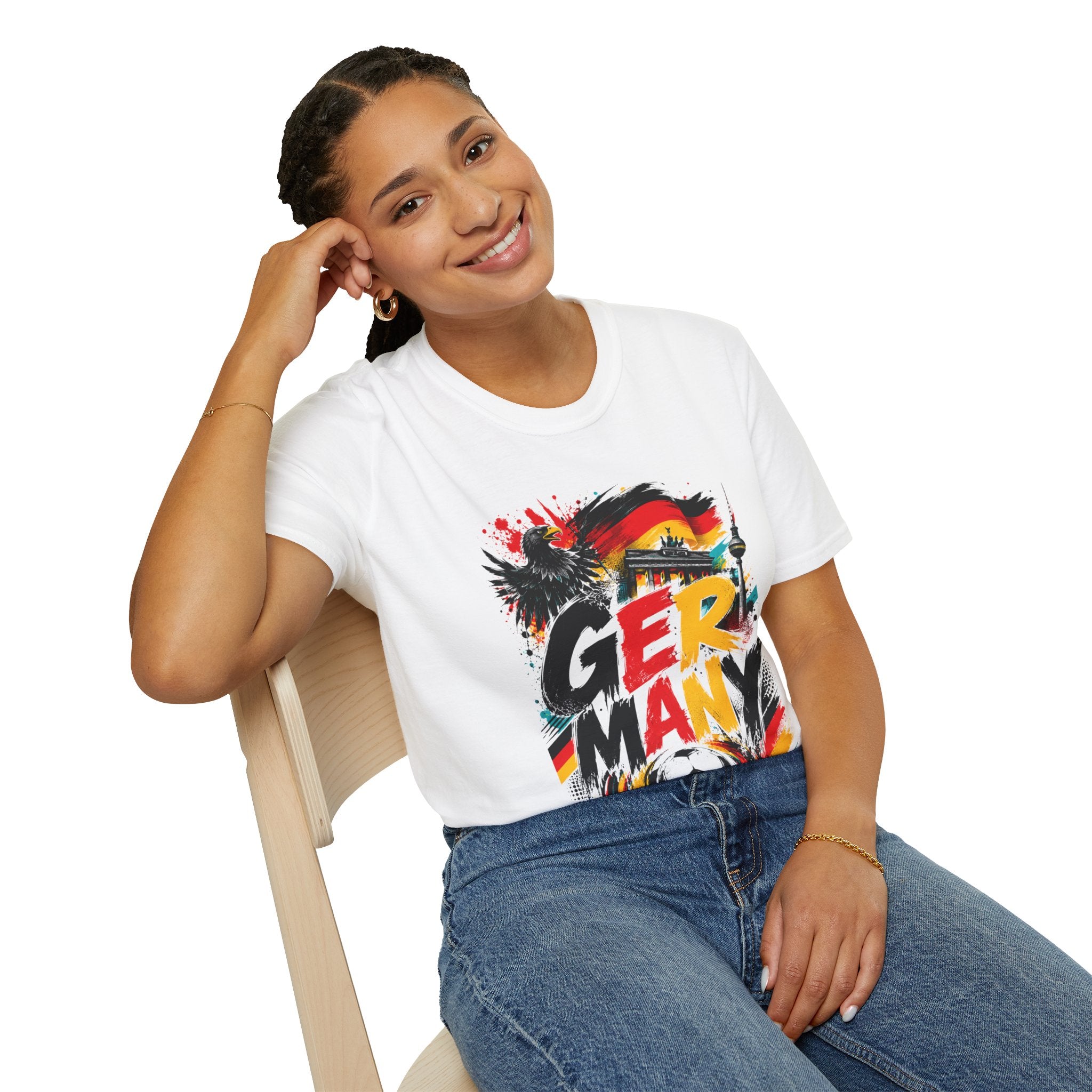 Germany Soccer Graphic T‑Shirt — Flag, Eagle & Brandenburger Tor Design