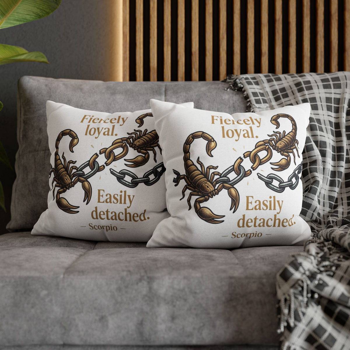 Scorpio Pillowcase – "Fiercely Loyal, Easily Detached" Zodiac Decor