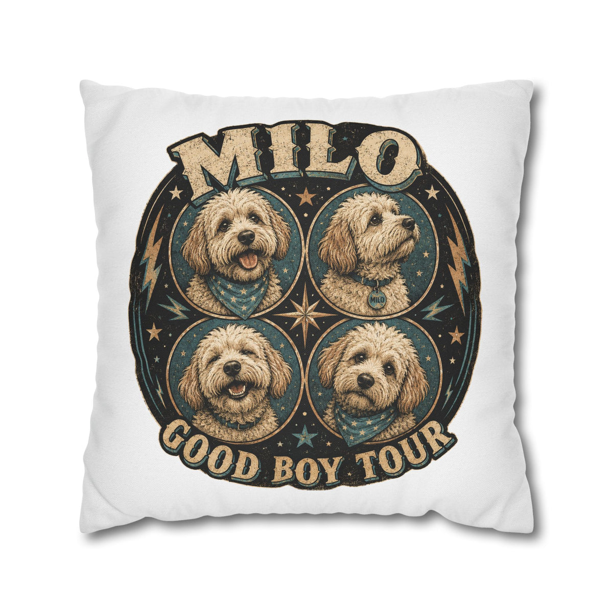 Milo "Good Boy Tour" Decorative Pillowcase Milo Bailey Dog Dad Mom