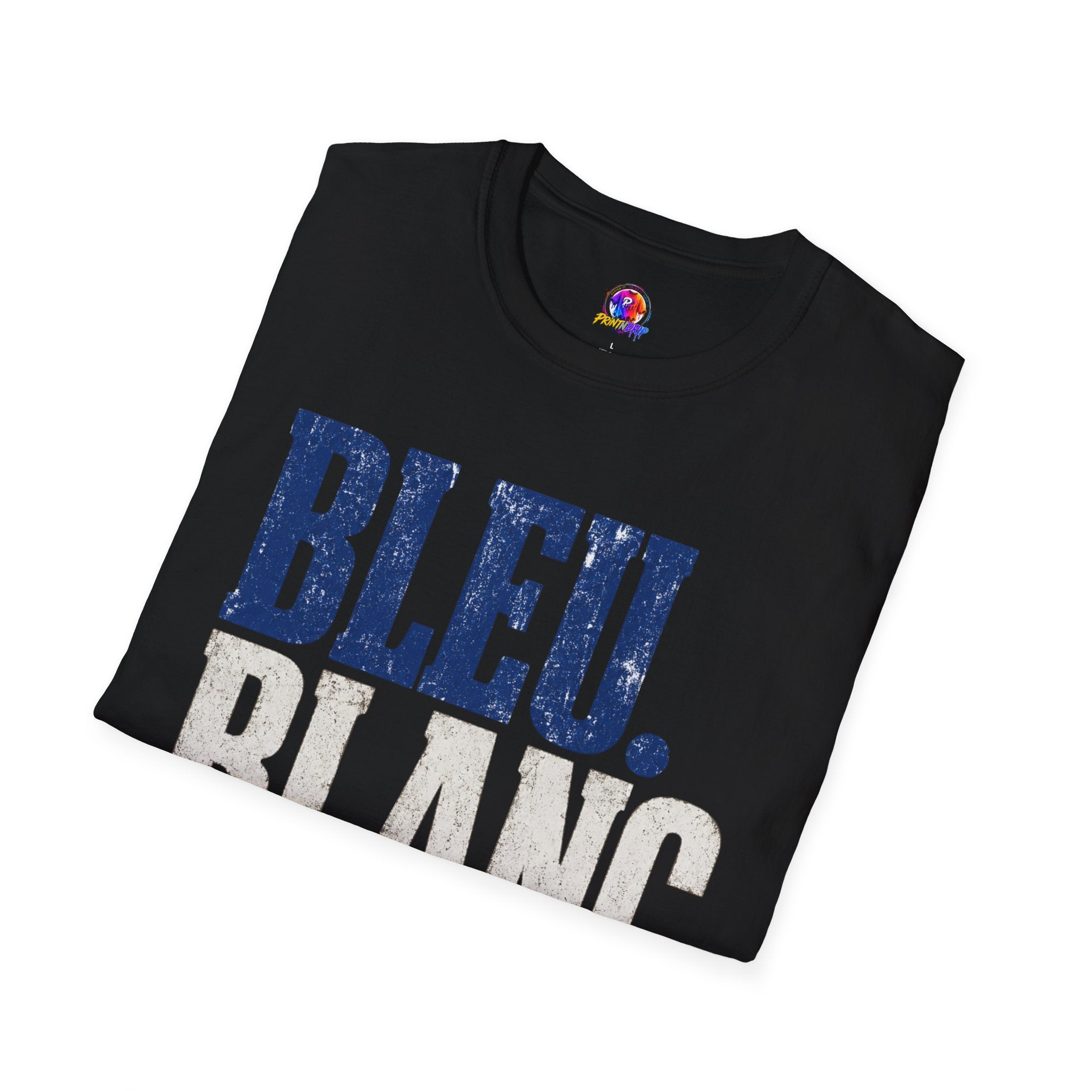 France T-Shirt — Bleu Blanc Foot Vintage French Flag Soccer Graphic Tee