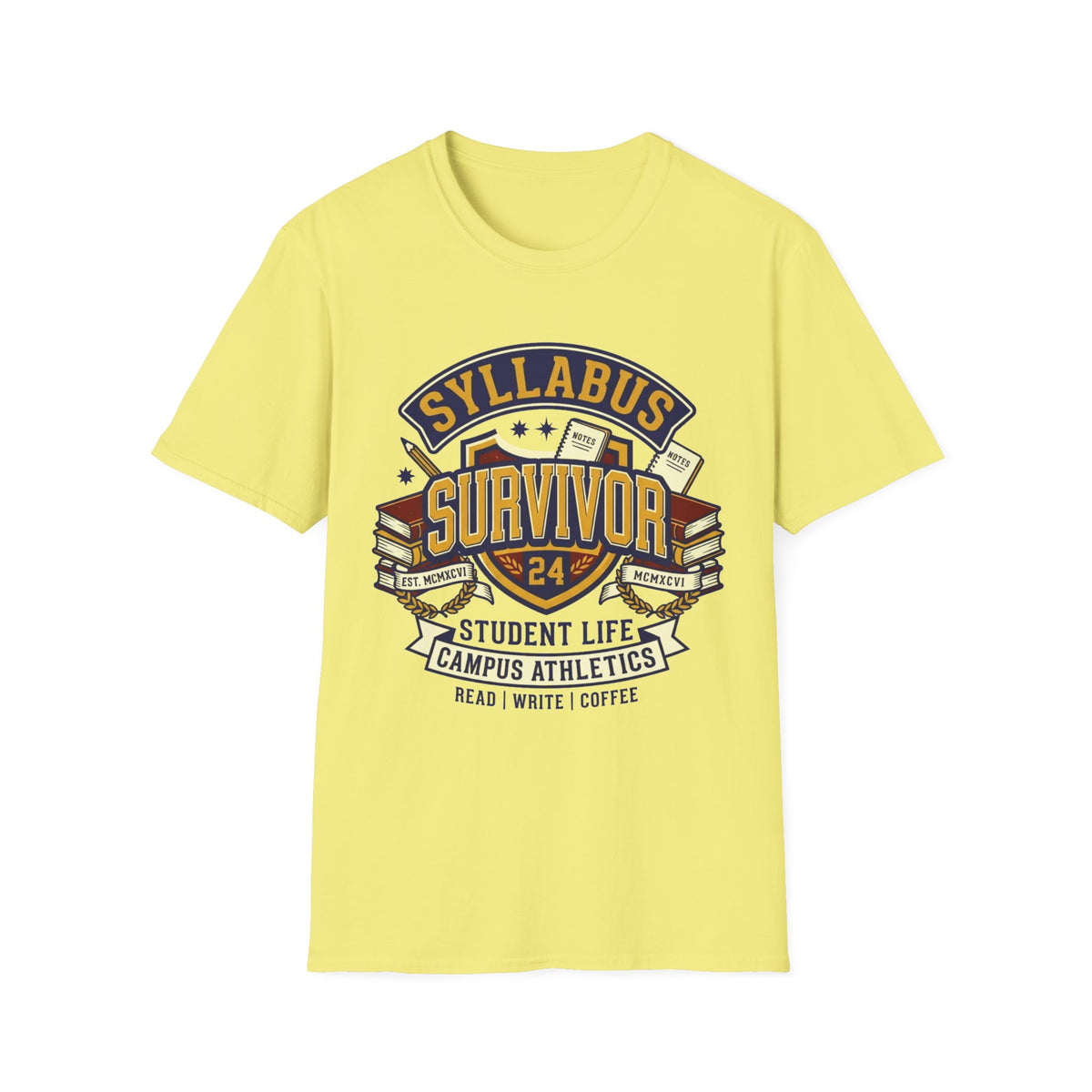 Syllabus Survivor T‑Shirt — College Student Graduation & Back-to-School Tee - Trending Now - August 2026