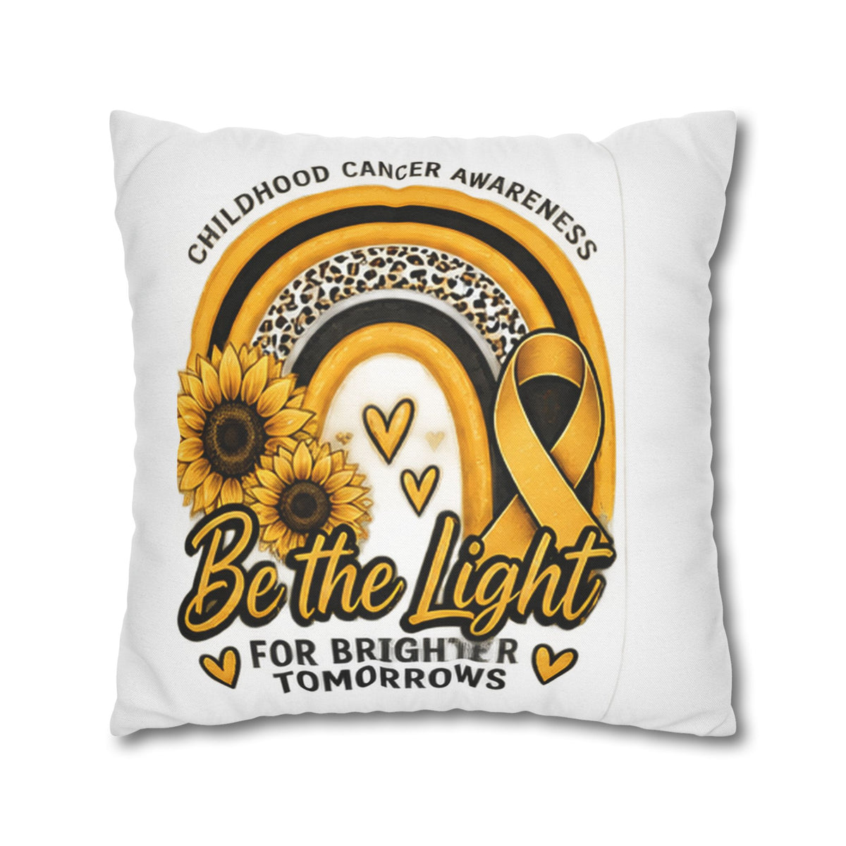 Childhood Cancer Awareness Pillowcase — "Be the Light for Brighter Tomorrows"