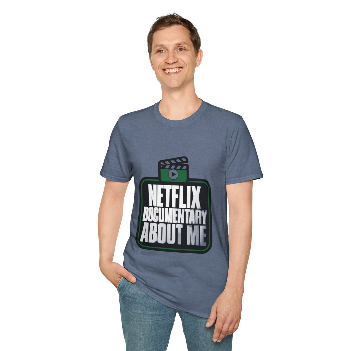 Netflix Documentary About Me Green Block Badge T-Shirt - Funny Sarcastic Pop Culture Tee - Trending Now - September 2026