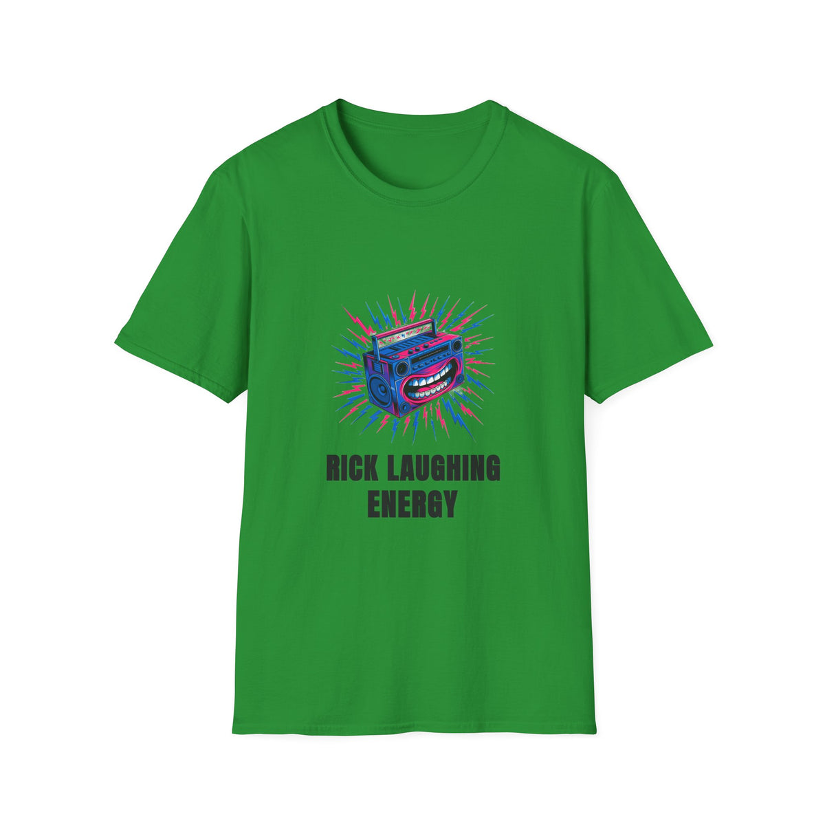Rick Laughing Energy T-Shirt — Funny Retro Boombox Graphic Tee - Trending Now - August 2026