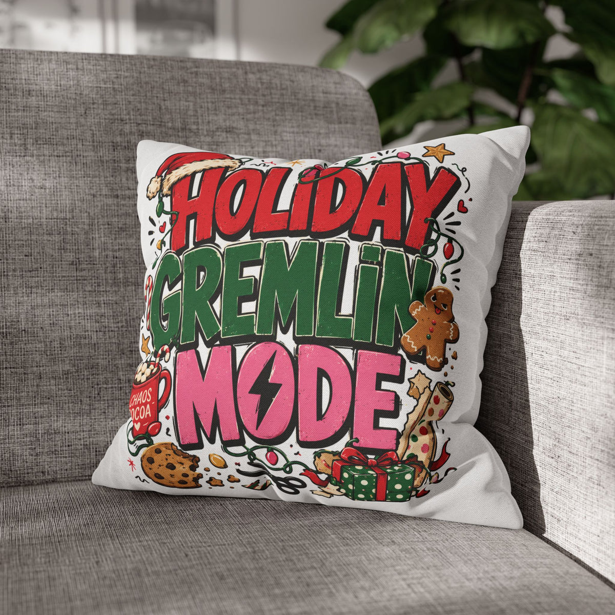Holiday Gremlin Mode Pillowcase Modern Day Christmas