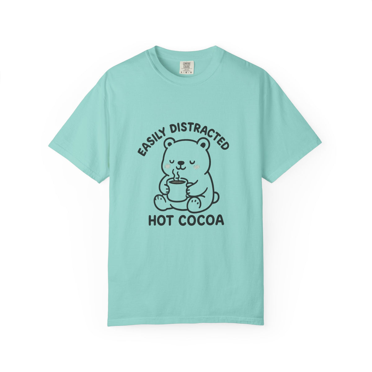 Hot Cocoa Bear T-Shirt — "Easily Distracted" Cute Winter Graphic Tee - Trending Now - October 2026