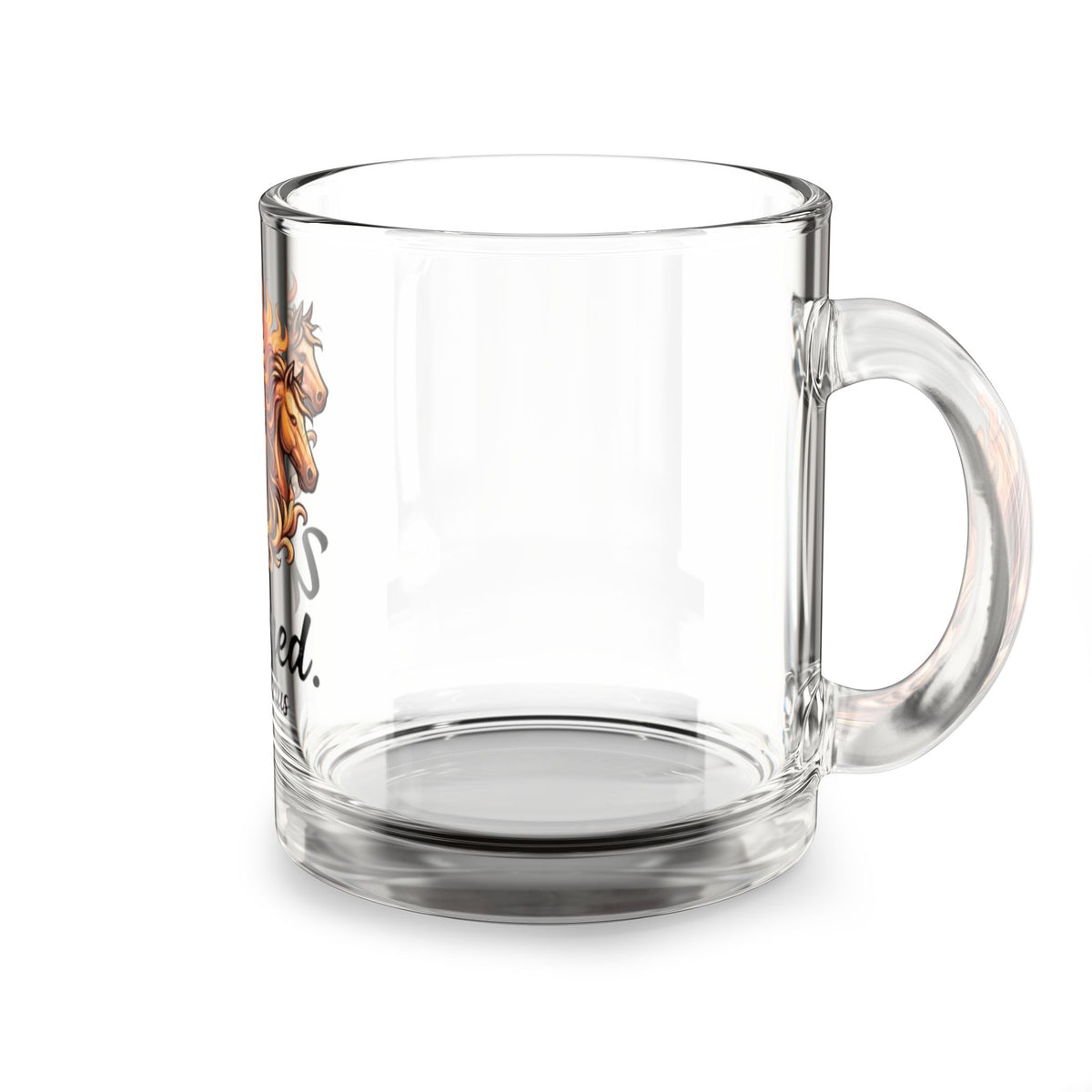 Sagittarius Glass Mug — "Untamed" Zodiac Horse Fire Astrology Coffee Cup