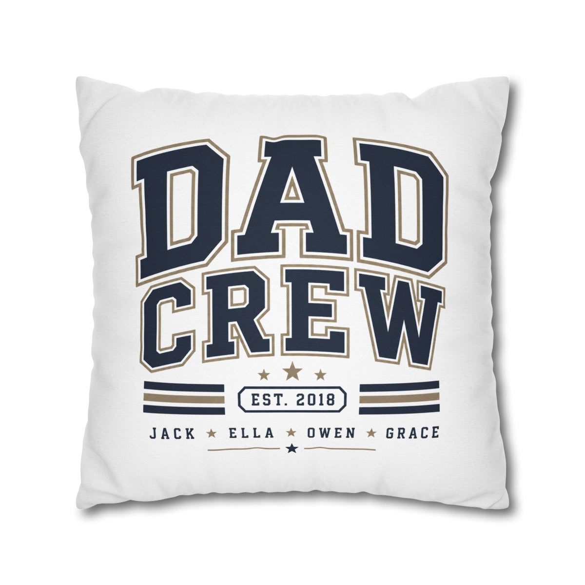 Dad Crew Decorative Pillowcase Milo Bailey Dog Dad Mom – Personalized Family Name Accent